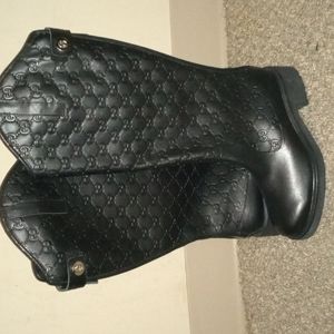 Black Knee High Gucci Boots